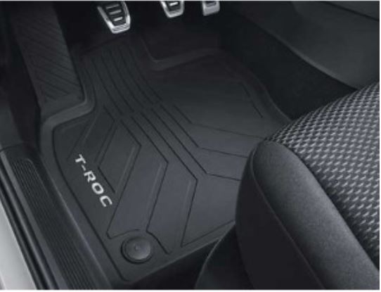 CDEFG Compatible with VW T-ROC 2018-2022 2023 Rubber Mats Car Inner  Non-Slip Mats Door Slot Non-Slip Anti-Dust Cup Holder Mat Armrest Storage  Pads T