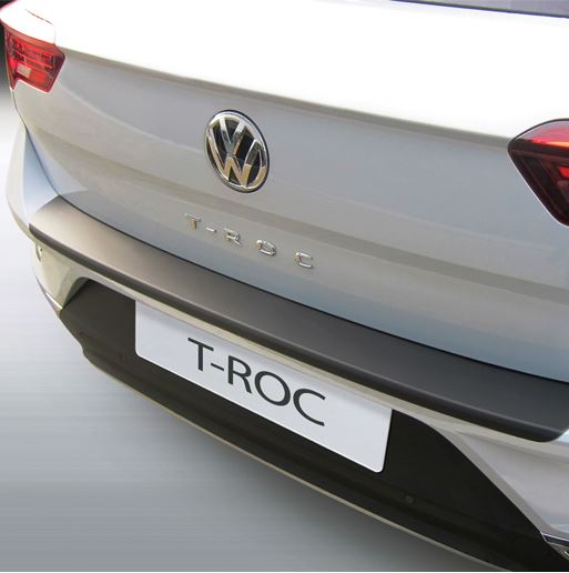 VW T-ROC & CABRIO Year 2016- 2022>, WEYER stainless steel rear bumper  protection - graphite-/black satin finish