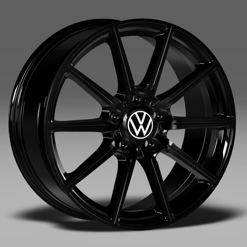 Transporter T5, T6, T6.1 – 18″ Alloy Wheel Set – Gloss Black 10 Spoke ...