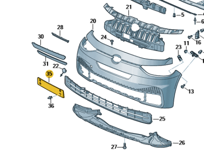 Front Number Plate Bracket - 10A 807 287 9B9