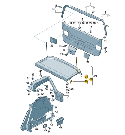 Golf 7 [5G] Parcel Shelf String Set - 5G6 898 780